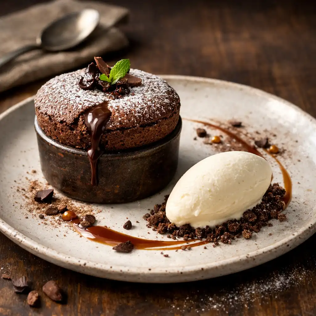 Dessert gastronomique artistique