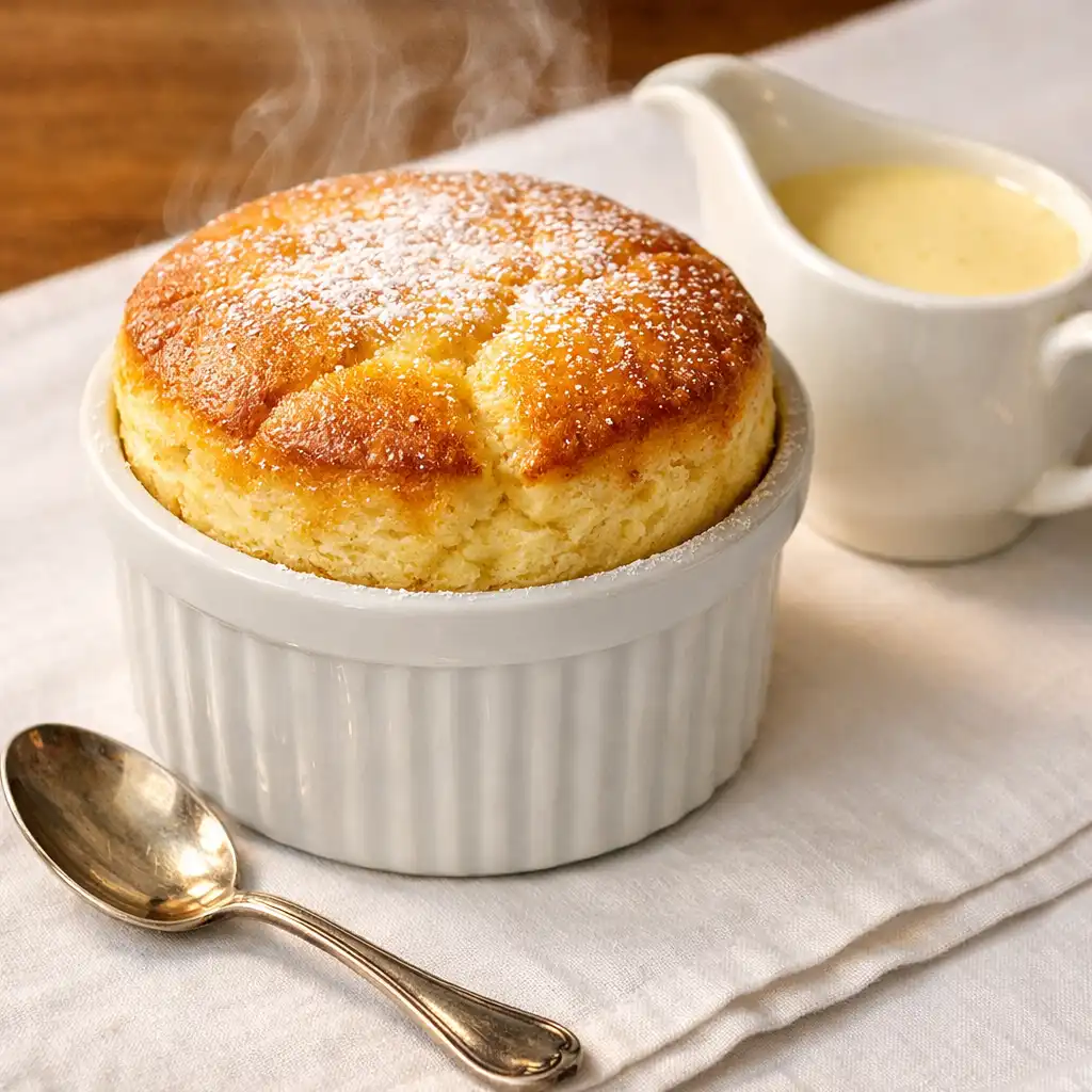 Soufflé au Grand Marnier avec crème anglaise